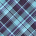 Real background vector texture, indoor fabric seamless check. Plain textile tartan plaid pattern in cyan and dark colors