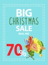 Real Big Christmas Sale, Elf Hold Boxes with Gifts Royalty Free Stock Photo