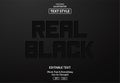 Real black editable text effect embossed effect