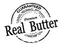 Black stamp with text Real butter