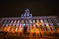 Real Casa de Correo building in Puerta del Sol at night Royalty Free Stock Photo