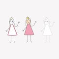 A princess three princess pink Royalty Free Stock Photo