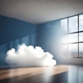 Real cloud in an empty room - ai generated image Royalty Free Stock Photo
