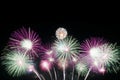 Real colorful fireworks celebration at night background. Royalty Free Stock Photo