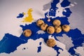 Real cookies over an EU map, eprivacy and cookie law metaphor Royalty Free Stock Photo