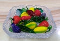 real crystal beautiful bohemian colorful fruits