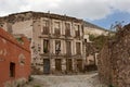 Real de Catorce streetscape with anbandoned hotel Royalty Free Stock Photo