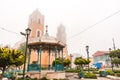 Real del Monte Hidalgo main square kiosk and church