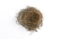 Real empty bird nest on white Royalty Free Stock Photo