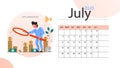 Real estate advantage annual calendar July. Idea of house for sale