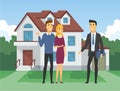 Real estate agency - cartoon people characters illustration