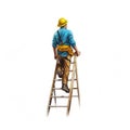 Real Estate Agent Climbing Ladder