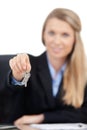Real estate agent giving keys Royalty Free Stock Photo