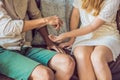 Real estate agent giving keys to apartment owner, buying selling property business. Close up of male hand taking house