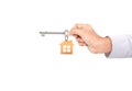 Real estate agent handing over house keys Royalty Free Stock Photo