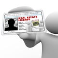 Real Estate Agent Holding License Laminated Identification Card