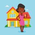 Real estate agent with key vector illustration.