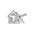 Real estate auction linear icon concept. Real estate auction line vector sign, symbol, illustration. Royalty Free Stock Photo