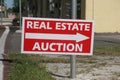 Real Estate Auction Sign Royalty Free Stock Photo