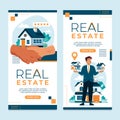 Real estate banners in flat design Royalty Free Stock Photo