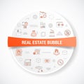 Real estate bubble concept with icon concept with round or circle shape for badge