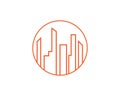 Real estate and building city scape logo With a round Shape. Royalty Free Stock Photo