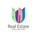 Real estate building construction logo and icon