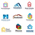 Real Estate and Building logo set. Vector house logo template Royalty Free Stock Photo