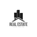 Real estate building property logo design vector image