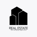 Real estate logo black white style flat design