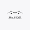 Real estate logo black white style flat design