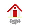 Real estate business handshake agreement.