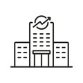Real Estate Business Linear Pictogram. Office Building Line Icon. City Apartment, Company Facade Sign. Residential House Royalty Free Stock Photo
