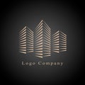 Real estate business logo template, building, property development, and construction logo