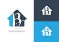 Real Estate Company B letter logo design, letter B in home vector icon. Royalty Free Stock Photo