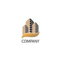 Real Estate Company Logo Design Template, Black Gold Building Royalty Free Stock Photo