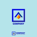 Real Estate Company Logo Design Template, Diamond and Roof Top Design Concept Royalty Free Stock Photo