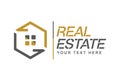 Real Estate. Company logo template. Vector icon of construction, repair, rental, sale and rental of housing