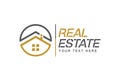 Real Estate. Company logo template. Vector icon of construction, repair, rental, sale and rental of housing