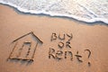 Real estate concept, buy vs rent Royalty Free Stock Photo