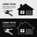 Real estate concept with cottage house and keys icon Royalty Free Stock Photo