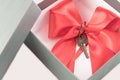 Real estate concept gift in a present box Royalty Free Stock Photo