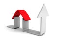 Real Estate Concept House Icon With Rising Arrow Royalty Free Stock Photo