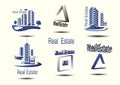 Vector icons for real estate construction.Vector icons of architecture, urban and suburban homes