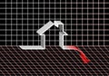 Real estate crash sign. Housing market recession. Stocks bear market ahead. Graph dark background. Vector illustration. Royalty Free Stock Photo