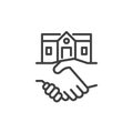 Real estate deal line icon