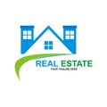 Real estate design logo blue color combination - vector Royalty Free Stock Photo