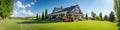 Real Estate Exterior Front House, green lawn Royalty Free Stock Photo