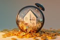 Real estate and finance concept house, gold, time, investment