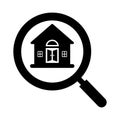 Real estate, find, search icon / black color